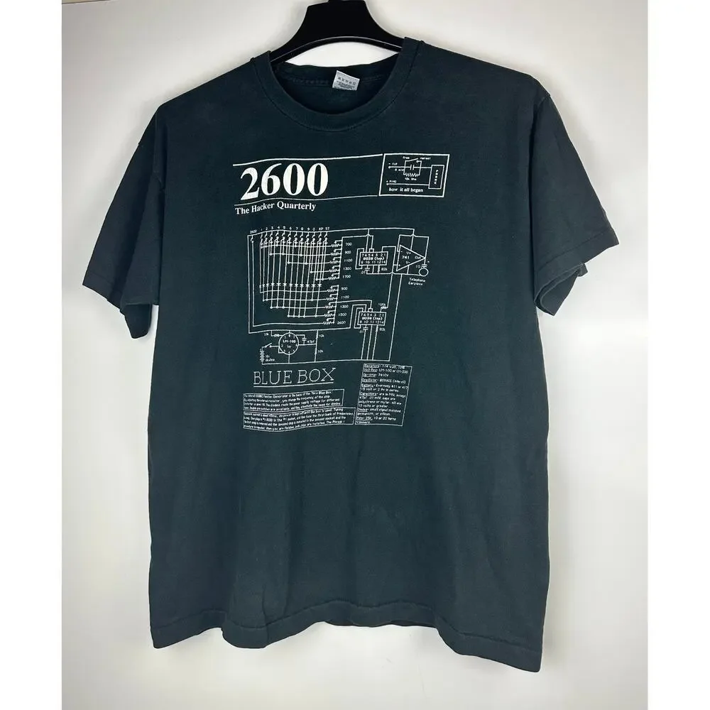 Vtg 90's 2600 The Hacker Quarterly Coding T Shirt Single Stitch Double Sided XL - Picture 9 of 9